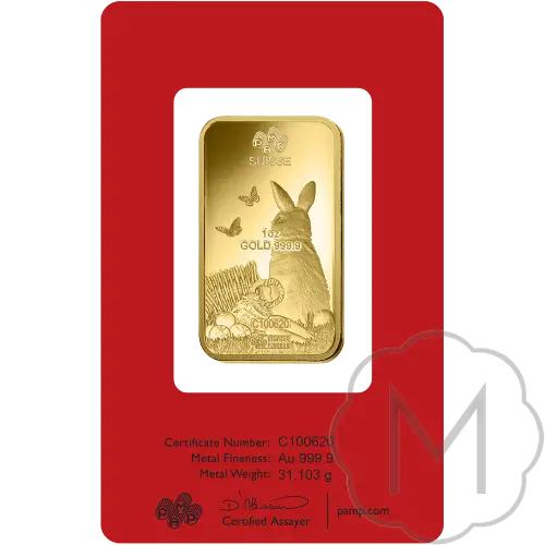 Pamp Suisse Lunar Rabbit Gold 1 Troy Ounce #4