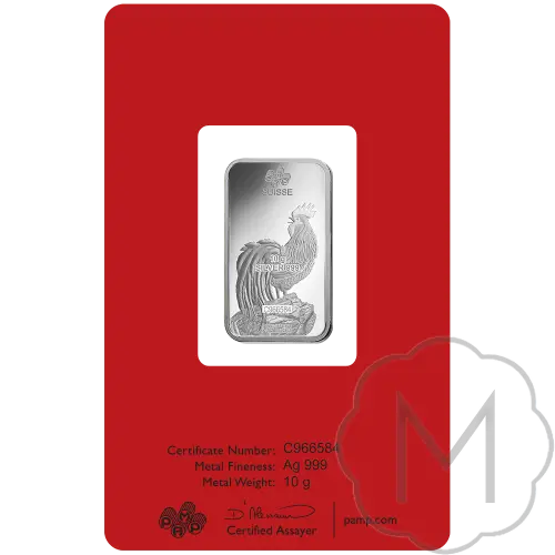 Pamp Suisse Lunar Rooster Silber 10 Gramm #4