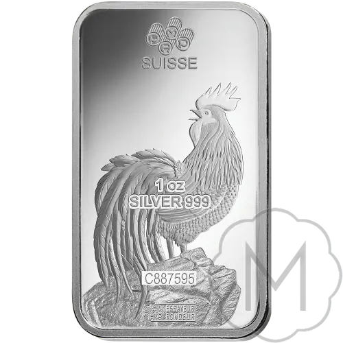 Pamp Suisse Lunar Rooster Silver 1 Troy Ounce #2
