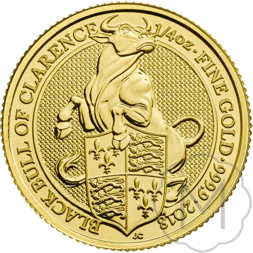 Queens Beasts Black Bull Gold 0.25 Troy Ounce #1