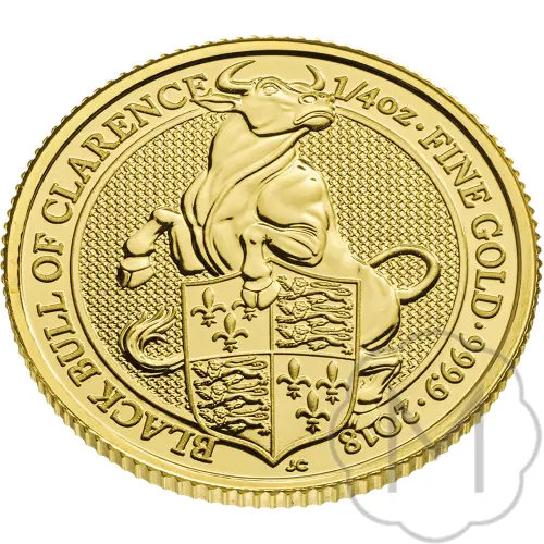 Queens Beasts Black Bull Gold 0.25 Troy Ounce #3