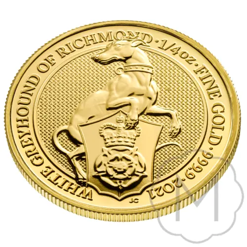 Queens Beasts White Greyhound 2021 Goud 0,25 Troy Ounce #1