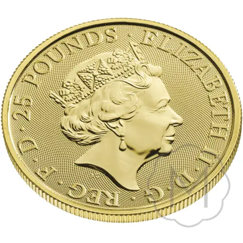 Queens Beasts White Greyhound 2021 Goud 0,25 Troy Ounce #2