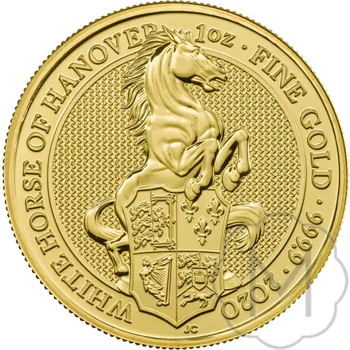 Queens Beasts White Horse 2020 Goud 1 Troy Ounce #1