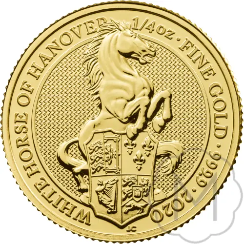 Queens Beasts White Lion 2020 Goud 0,25 Troy Ounce #1