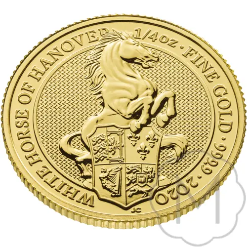 Queens Beasts White Lion 2020 Goud 0,25 Troy Ounce #3