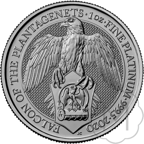 Queens Beasts Falcon Meerjarig Platinum 1 Troy Ounce #1