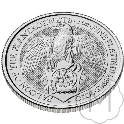 Queens Beasts Falcon Meerjarig Platinum 1 Troy Ounce #3