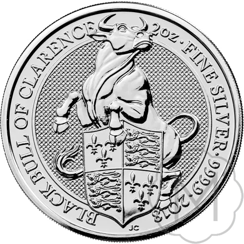 Queens Beasts Black Bull Meerjarig Zilver 2 Troy Ounce #1