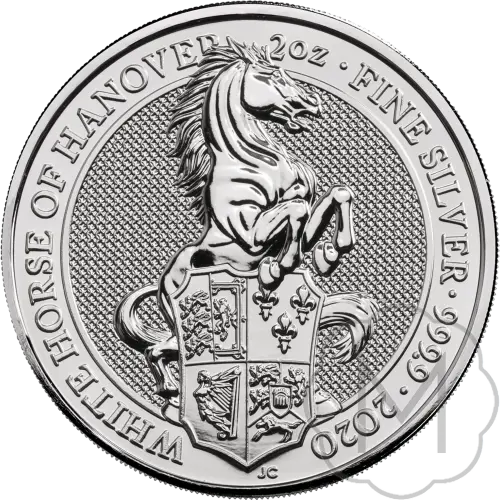 Queens Beasts White Horse Mehrere Jahre Silber 2 Troy Ounce #1