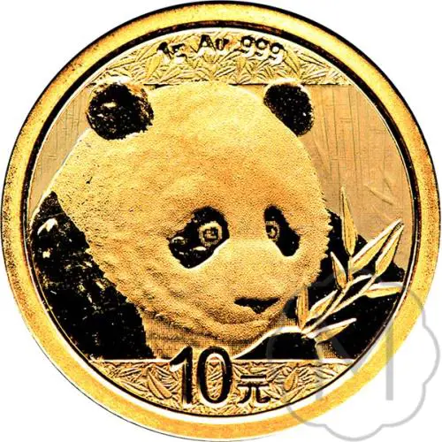 Gouden Chinese Panda 1 oz keerzijde