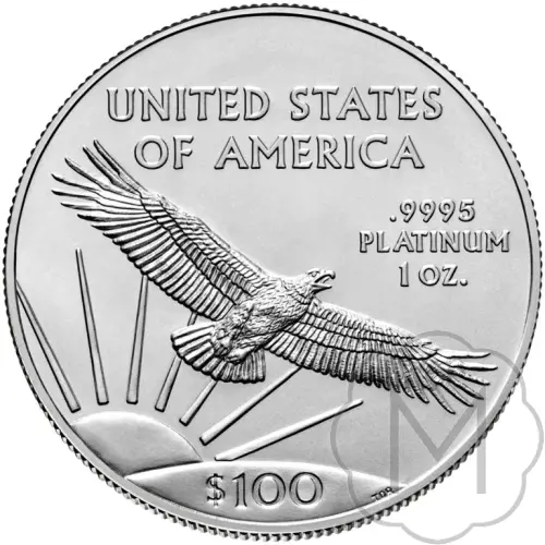 Platina American Eagle 1 oz keerzijde