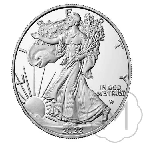 Zilveren American Eagle Type 2 1 oz keerzijde