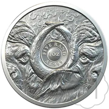 Zilveren Big Five Buffel zilver, foto 1 van 2