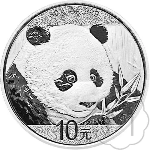 Zilveren Chinese Panda 1 oz keerzijde